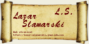 Lazar Slamarski vizit kartica